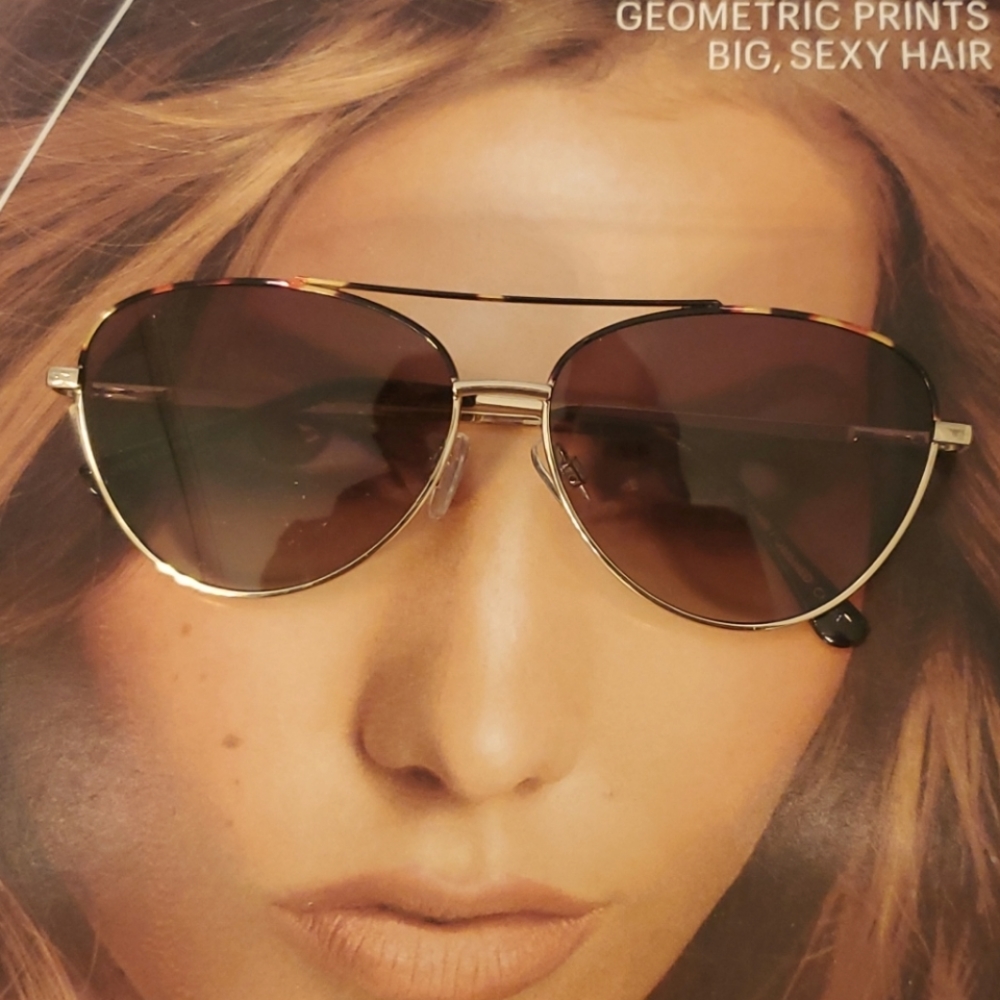 Aviator sunglasses gold and tortoises frame worn one time